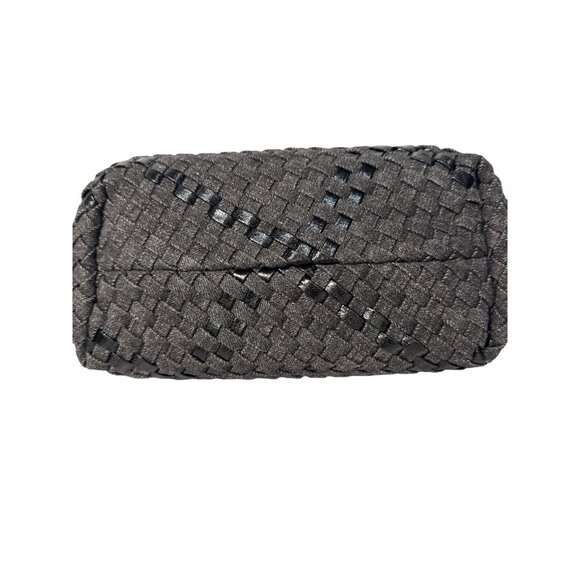 Haute Shore Mark Edge Black Woven Mini Tote Bag With Top Handles & Detachable St - Picture 7 of 16